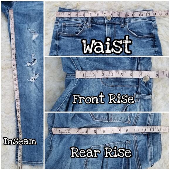 Distressed Jeans AEO Size 4 Super Stretch Denim American Eagle Outfitters Skinny - Picture 5 of 10